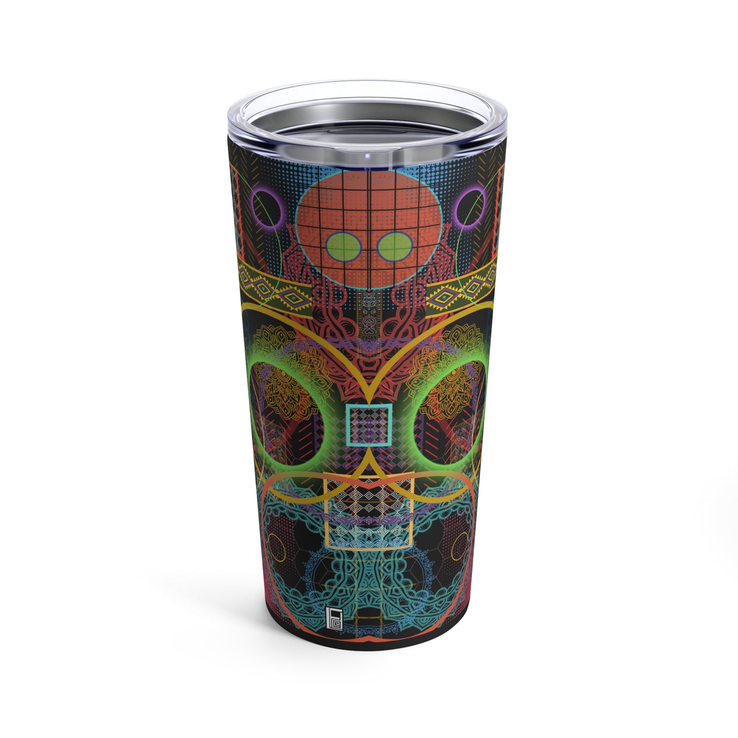 Tumbler 20oz - No. - 299 Multicoloured Abstract - By Irish Artist Fiona de Lacy