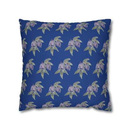 Cushion Pillow Case - No. 270 - Purple Drop Flowers on Navy