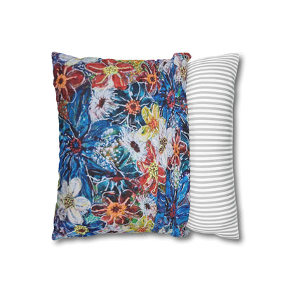 Cushion Pillow Case - No. 242 -  Large Blue Flowers