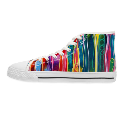 Women's High Top Sneakers, No. 237 C 'Pods' Green Heel, Multicoloured - Designed by Irish Artist Fiona de Lacy