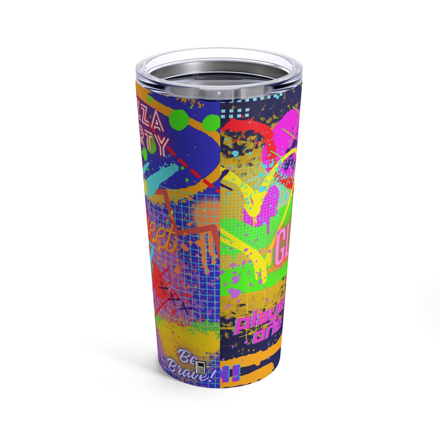 Tumbler 20oz - No. 232 - 'Pizza Party' Graffiti - By Irish Artist Fiona de Lacy