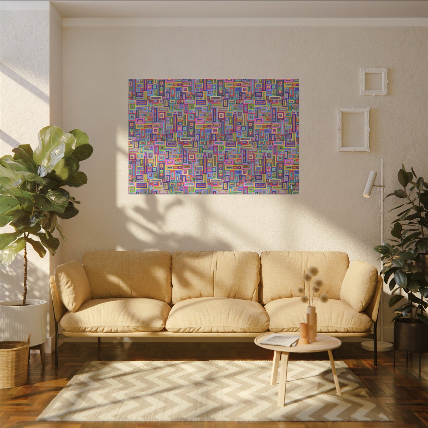 Giclée Canvas Print - No. 264 - Coloured Rectangle Abstract