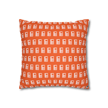 Cushion Pillow Case - No. 000OE - White Logo on Orange