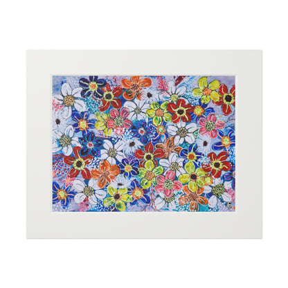 Fine Art Print (Cardboard Frame) - No. 240 - 'Flowers on Purple'