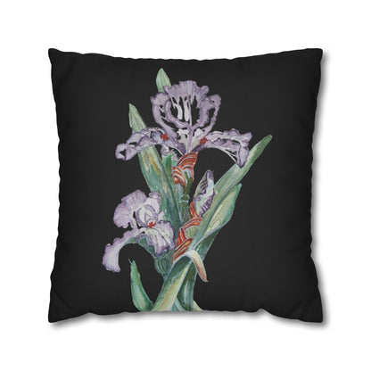 Cushion Pillow Case - No. 272 - Purple Orchid on Black