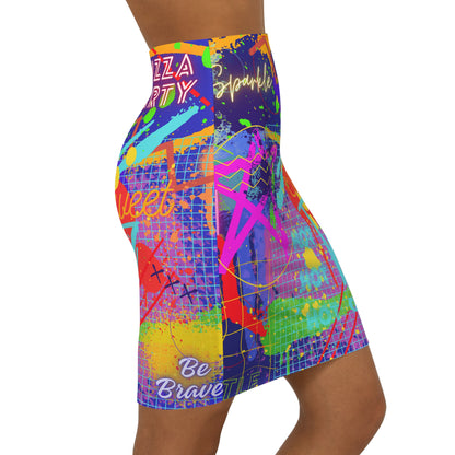 Women's Mini Skirt - No. 232 -  'Be Brave' Graffiti