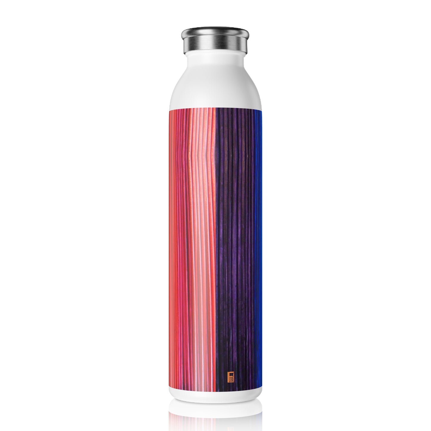 Slim Water Bottle - No. 305 - 'Pride' Rainbow - By Irish Artist Fiona de Lacy