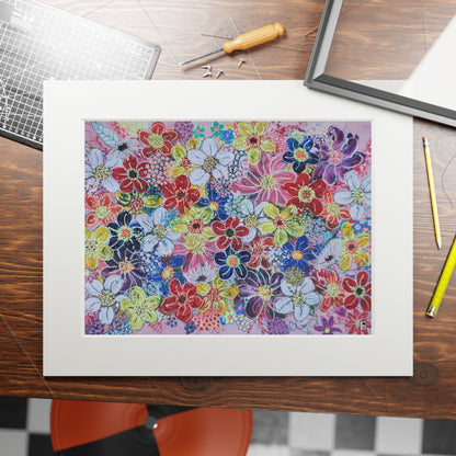 Fine Art Print (Cardboard Frame) - No. 241 - flowers on pink