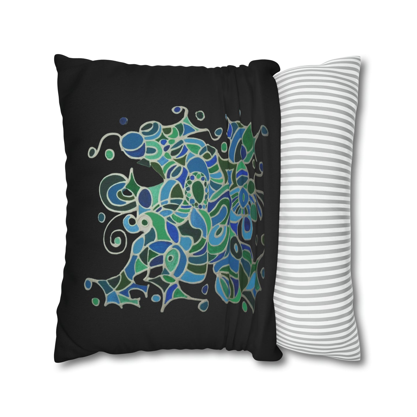 Cushion Pillow Case - No. 146 -  'Bird of Paradise' on Black