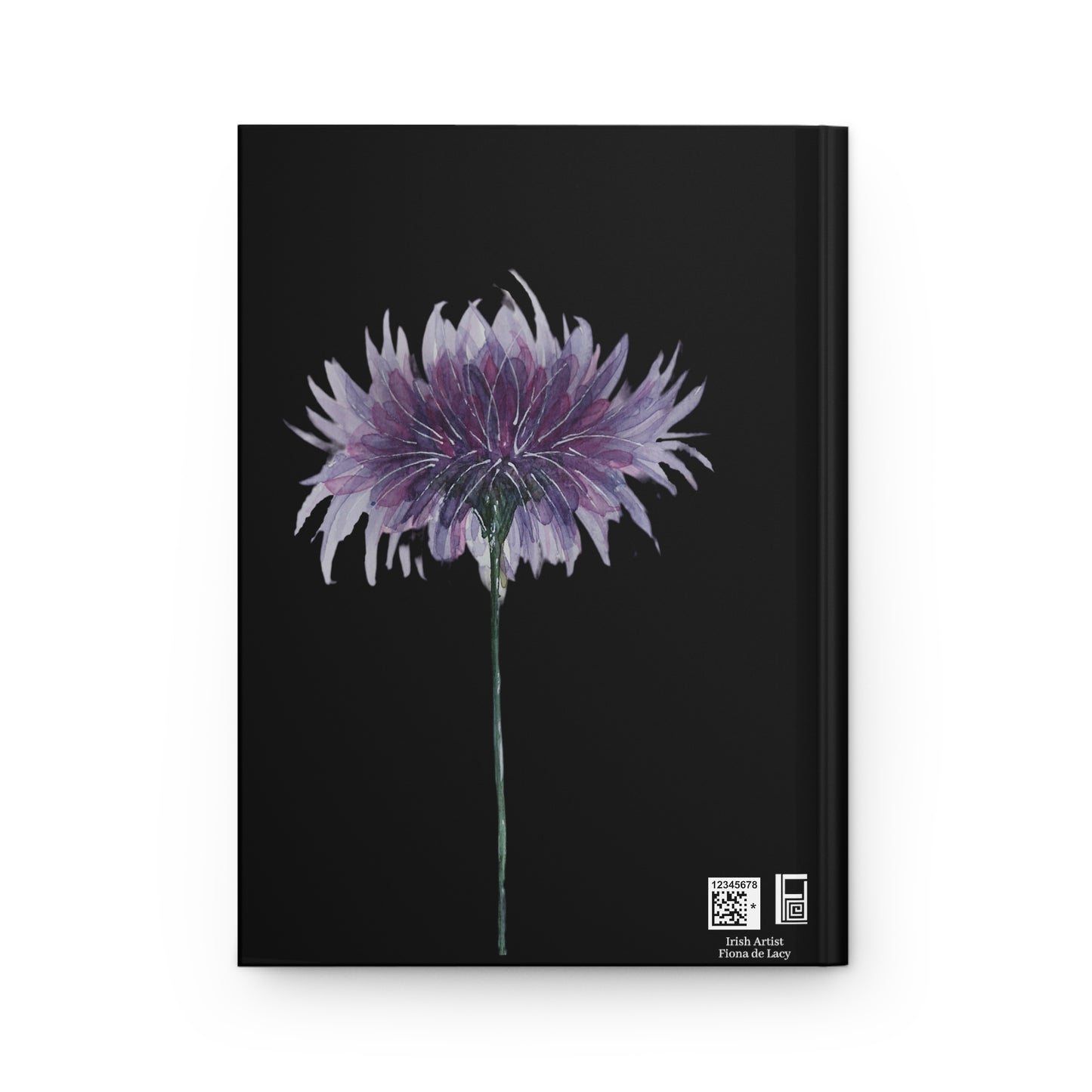 Hardcover Journal Matte (Lined) - No. 268 - Purple Flower - By Irish Artist Fiona de Lacy