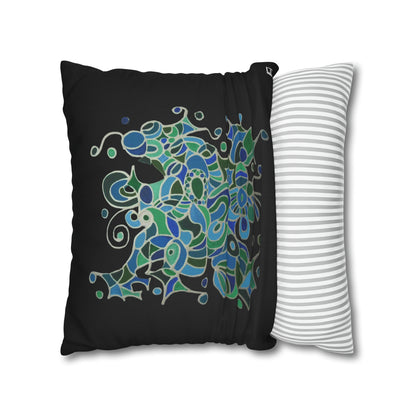 Cushion Pillow Case - No. 146 -  'Bird of Paradise' on Black