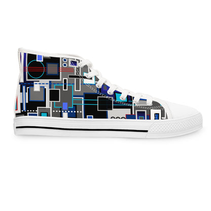 Women's High Top Sneakers - No. 235 - Squared 2 - By Irish Artist Fiona de Lacy