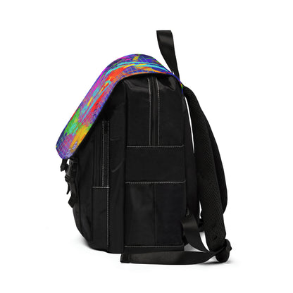 Shoulder Backpack,  No. 232 'Hot Hot Hot, Pizza Party' -  By Irish Artist Fiona de Lacy - Multicoloured