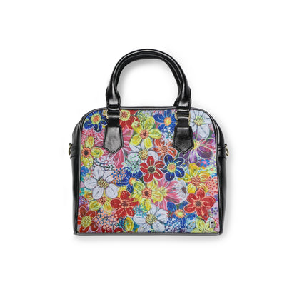 Shoulder Handbag - No. 241 - Flowers on Pink