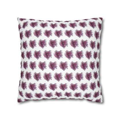 Cushion Pillow Case - No 269 Pink / Purple Flower on White