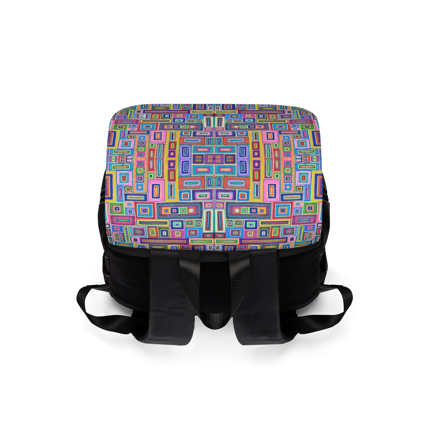 Casual Shoulder Backpack,  No. 264 A Multicoloured Abstract -  By Irish Artist Fiona de Lacy