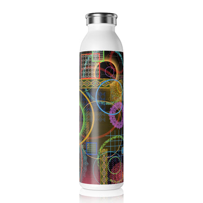 Slim Water Bottle - No. 299 'Rings' - By Irish Artist Fiona de Lacy