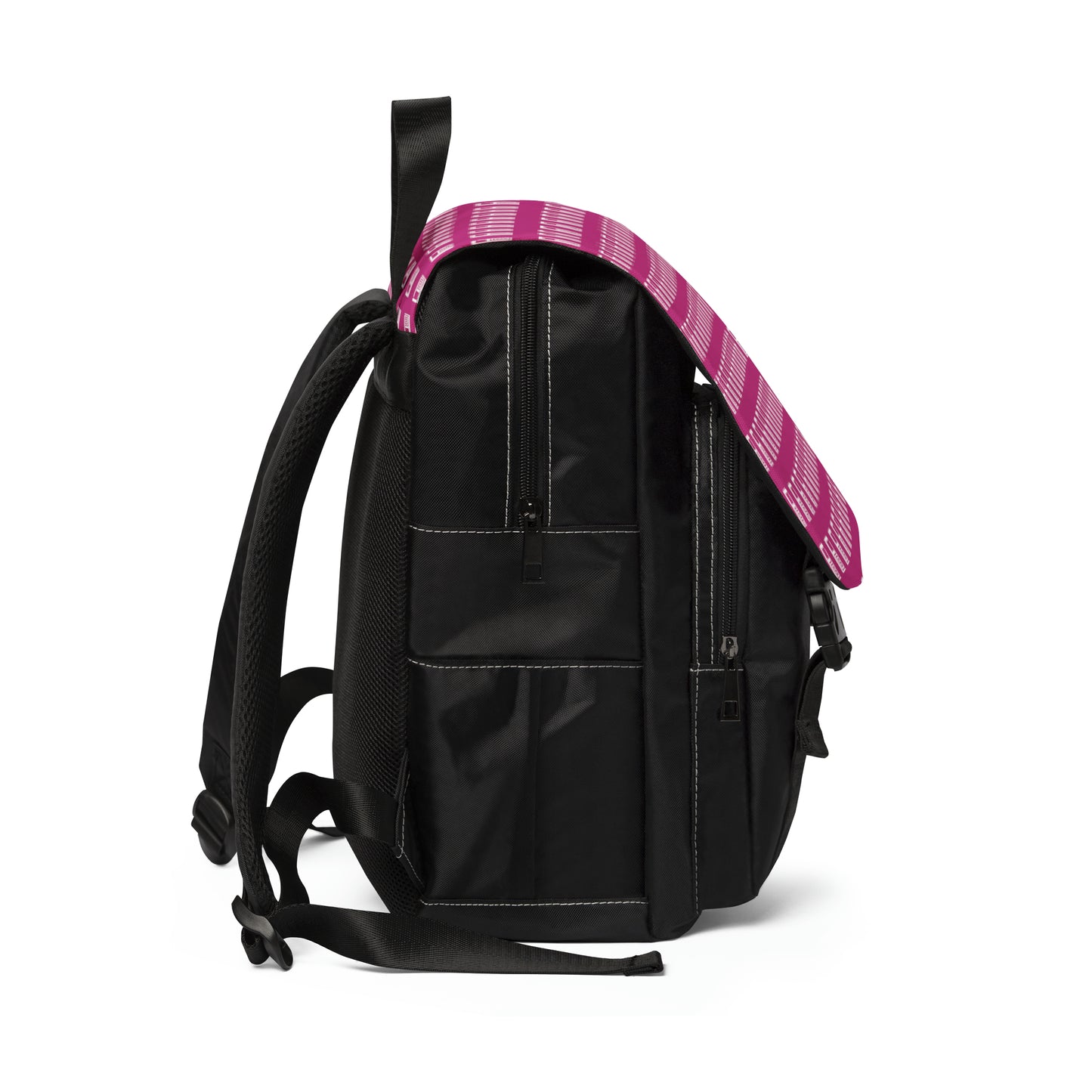 Casual Shoulder Backpack,  No. 000 - Artists Logo on Pink -  By Irish Artist Fiona de Lacy