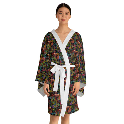 Long Sleeve Kimono Robe  - No. 299 - 'Rings'