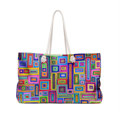 Weekender / Beach / Overnight Bag - No. 264 - Coloured Rectangles