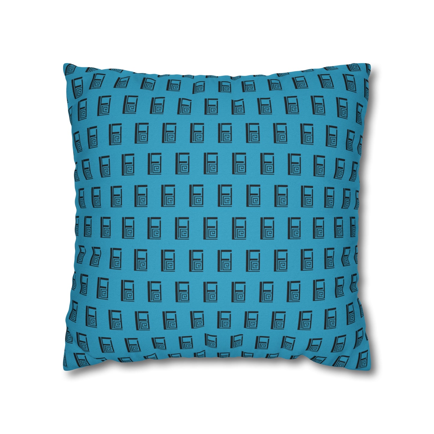 Cushion Pillow Case - No. 000TE - Black Logo on Turquoise