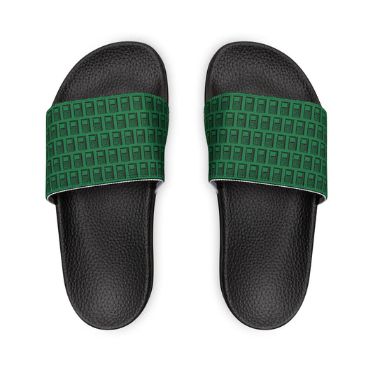 Children's Sliders - No. 000GN - Black Logo on Green