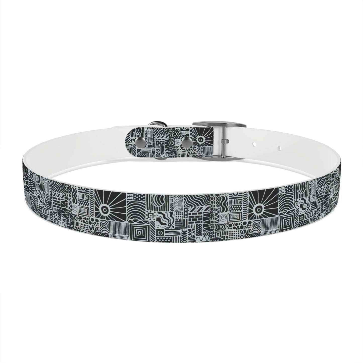 Dog Collar - No. 252 - Black & White Abstract