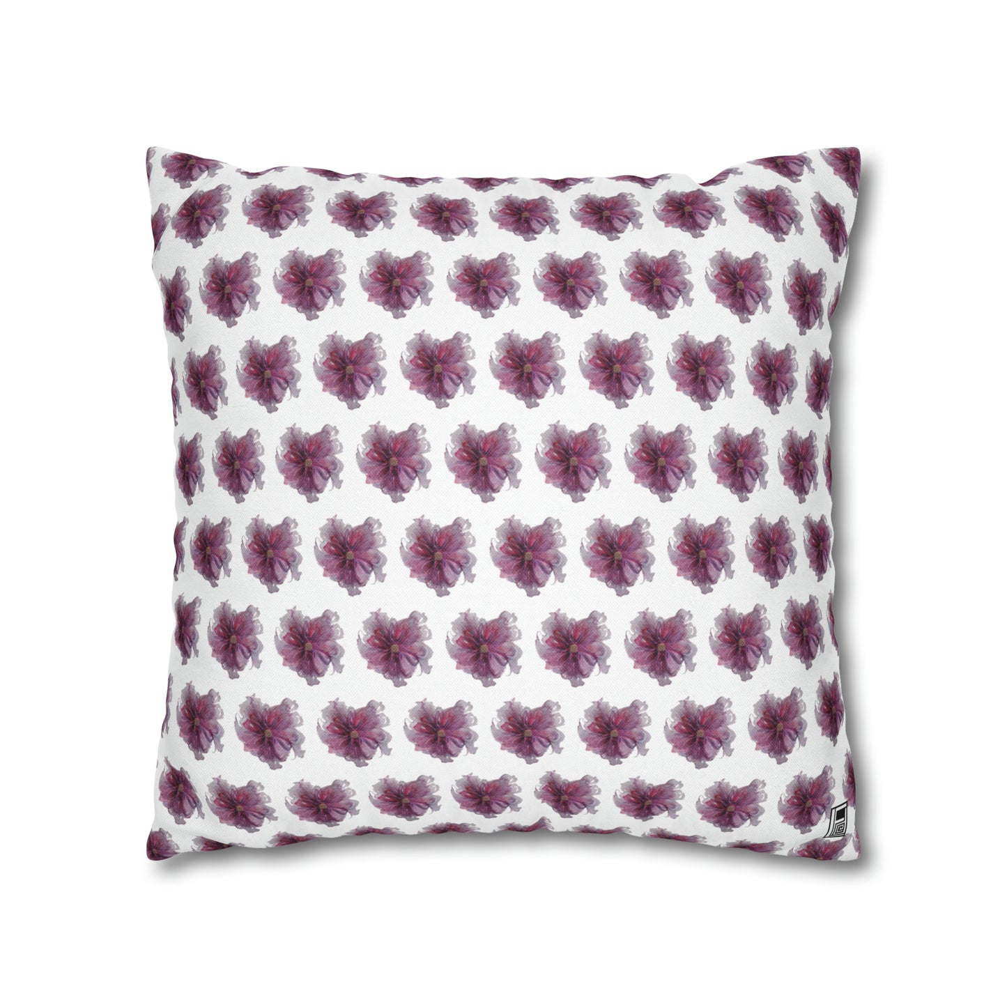 Cushion Pillow Case - No 269 Pink / Purple Flower on White