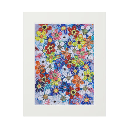 Fine Art Print (Cardboard Frame) - No. 240 - 'Flowers on Purple'