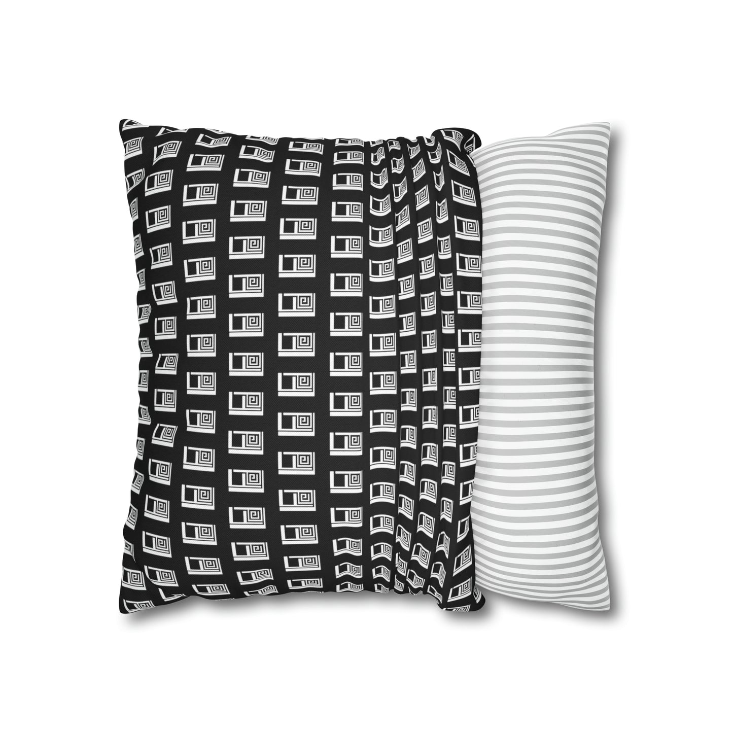 Cushion Pillow Case - No. 000BK - White Logo on Black