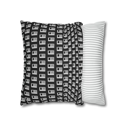 Cushion Pillow Case - No. 000BK - White Logo on Black