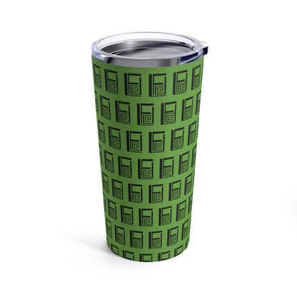 Tumbler 20oz - No.  000GN- Black Logo on Green - By Irish Artist Fiona de Lacy