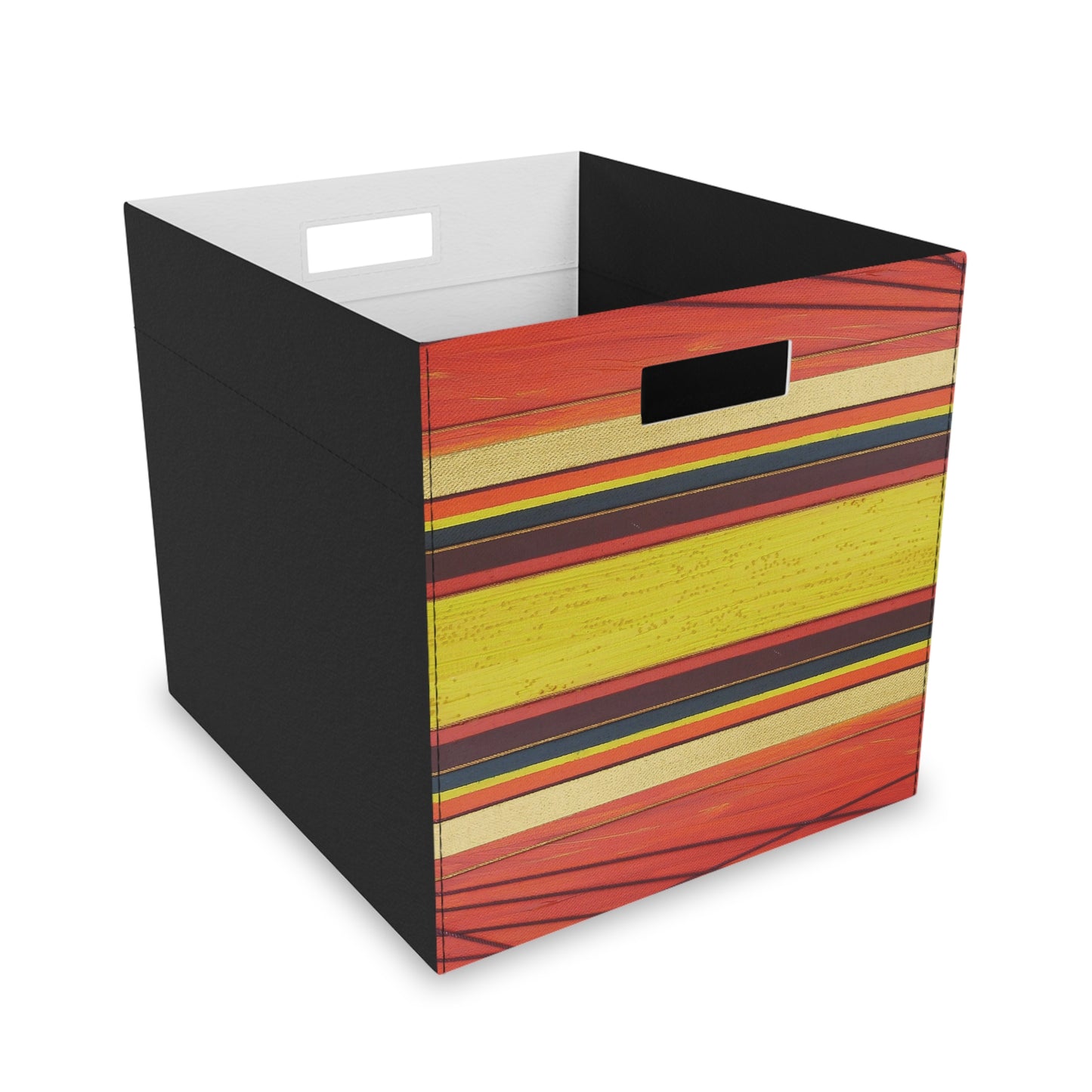 Felt Storage Box - No. 130 - 'Sunrise' - By Irish Artist Fiona de Lacy - Red, Orange, Yellow, Gold