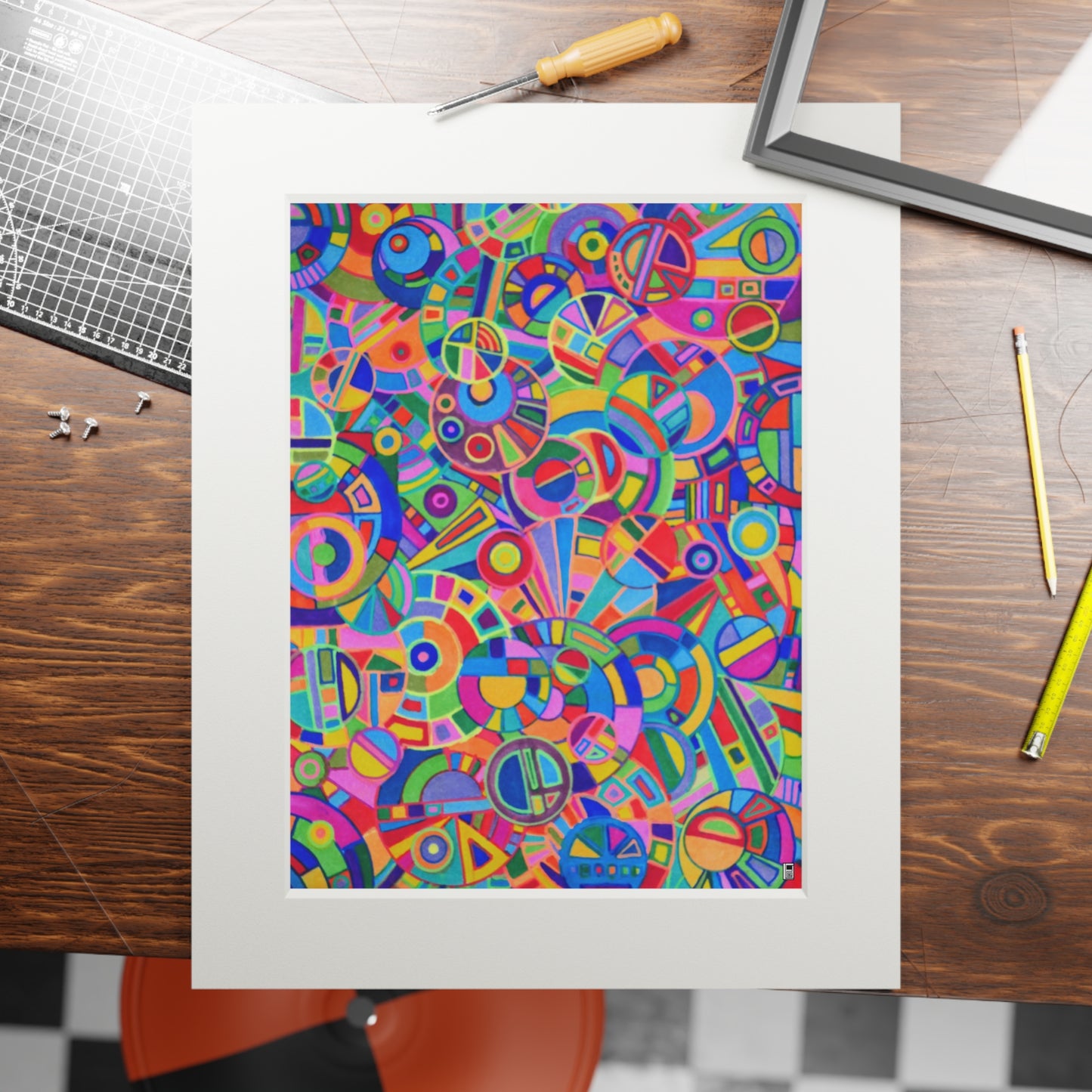 Fine Art Print (Cardboard Frame) - No. 265 - Multicoloured Abstract