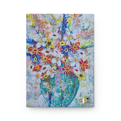 Hardcover Journal Matte (Lined) - No. 249 - Flowers in Turquoise vase