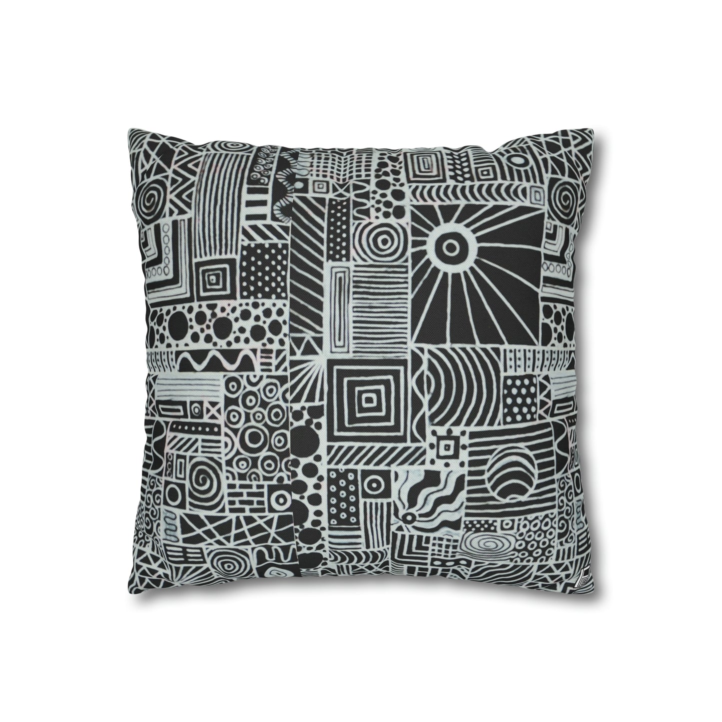 Cushion Pillow Case - No. 252 - White on Black