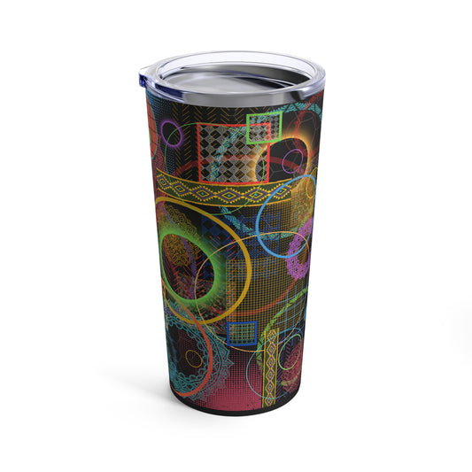 Tumbler 20oz - No. - 299 Multicoloured Abstract - By Irish Artist Fiona de Lacy