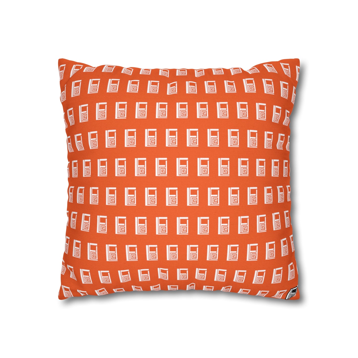 Cushion Pillow Case - No. 000OE - White Logo on Orange