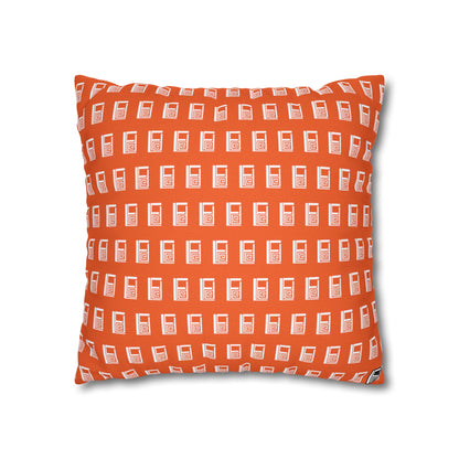 Cushion Pillow Case - No. 000OE - White Logo on Orange