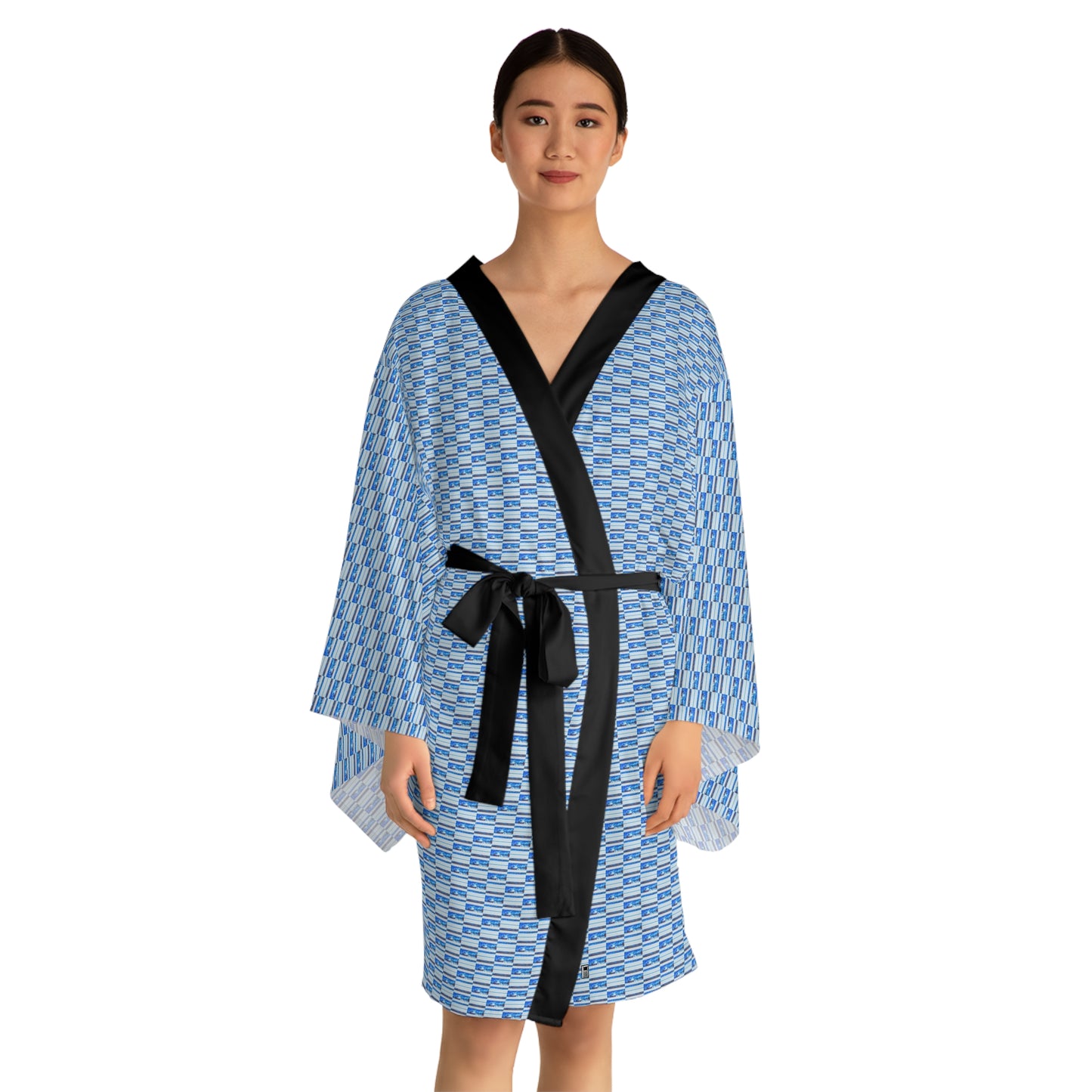 Long Sleeve Kimono Robe  - No. 140 - Thin Blue Line