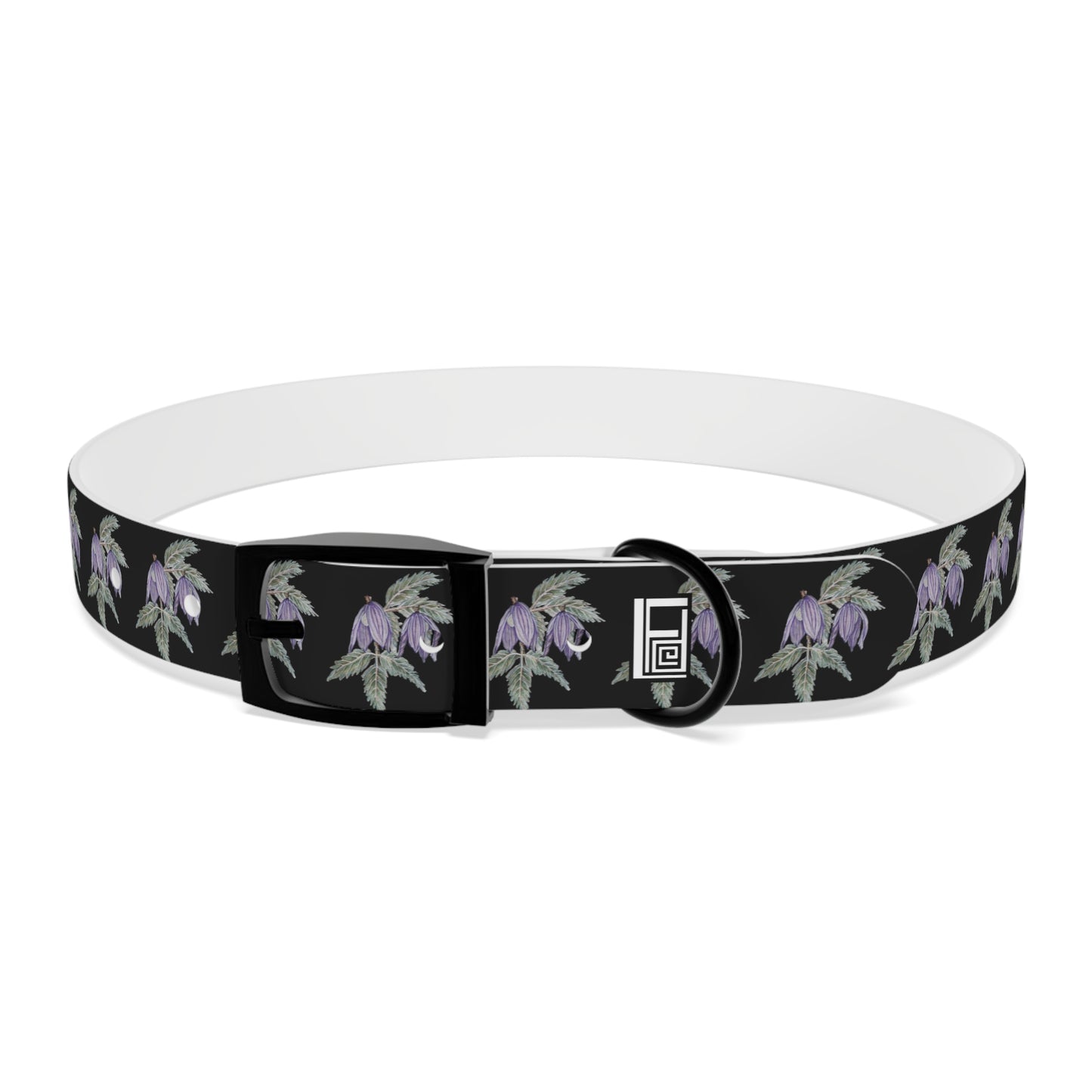 Dog Collar - No. 270 B- Purple Drop Flowers