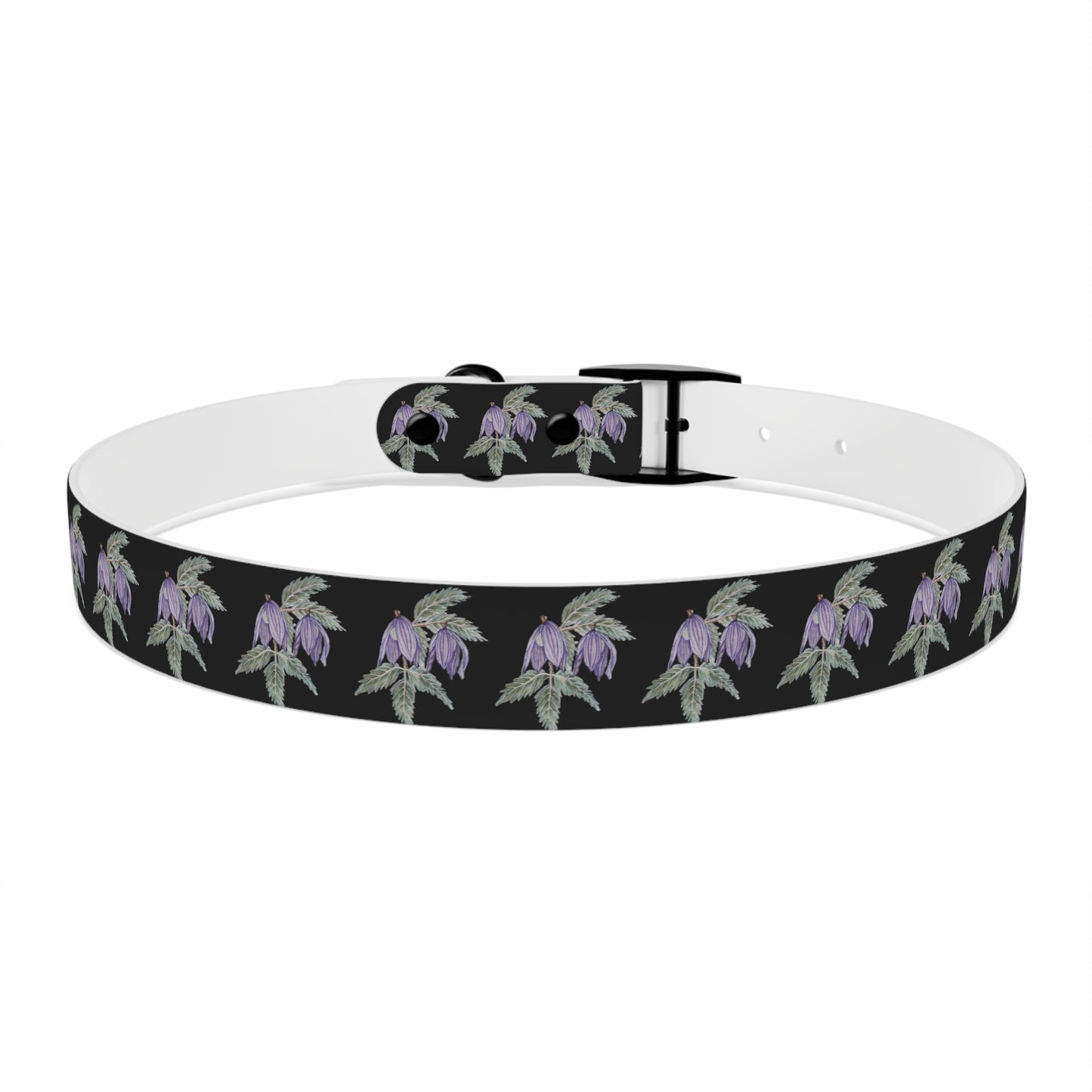 Dog Collar - No. 270 B- Purple Drop Flowers