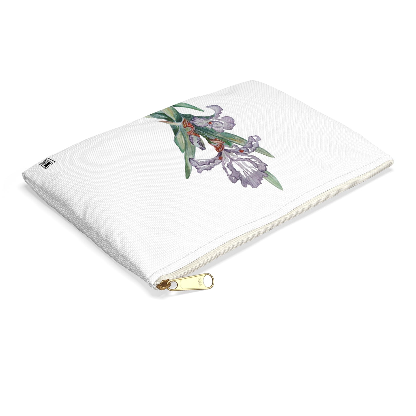 Make Up Bag - No. 272 - Purple Orchid Flower on White