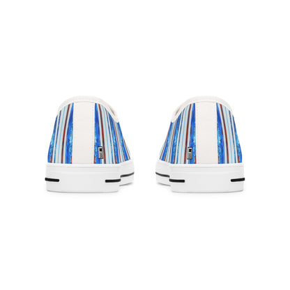 Women's Low Top Sneakers, Black Soles, No. 140 - Bird of Paradise - By Irish Artist Fiona de Lacy