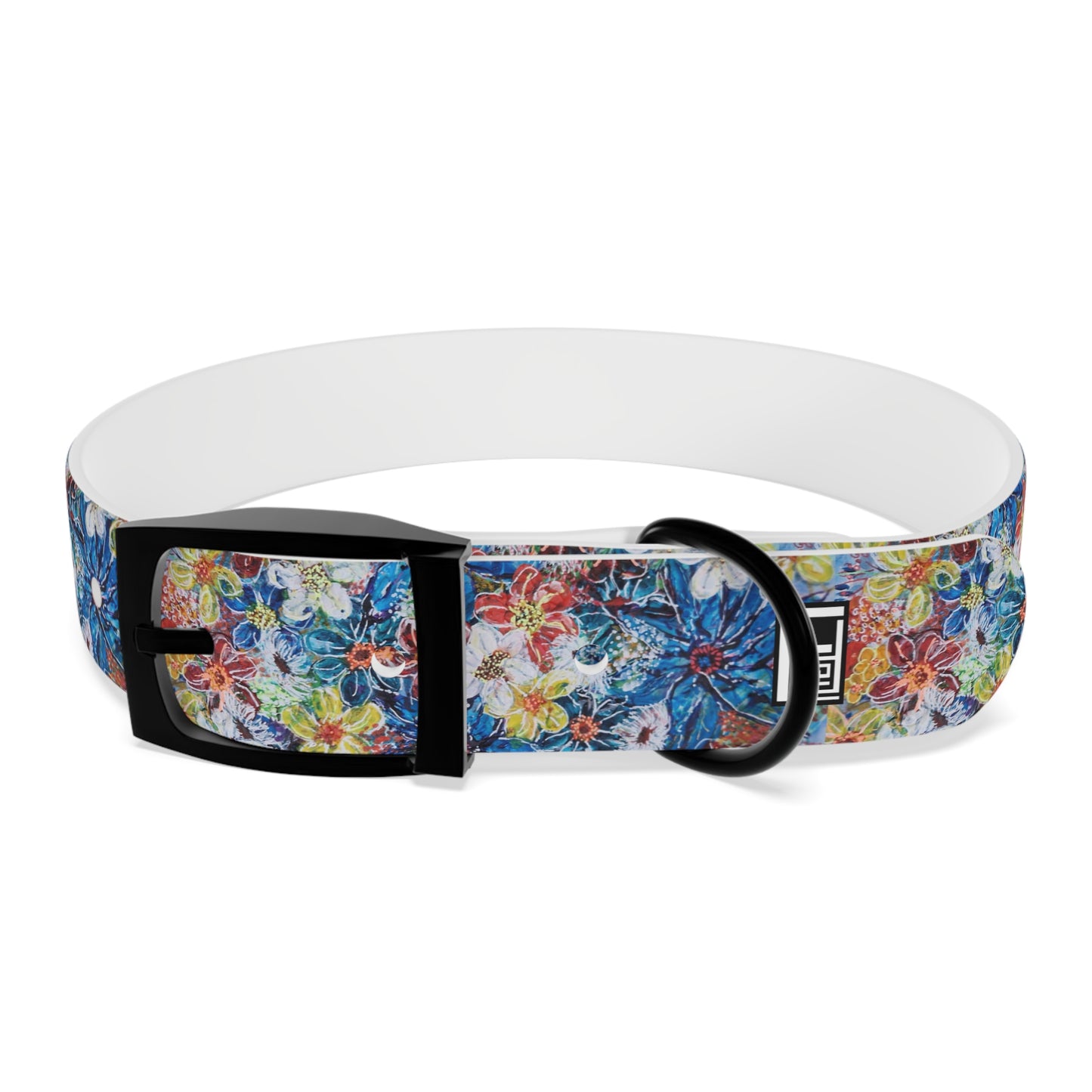 Dog Collar - No. 242 - Large Blue Flowers