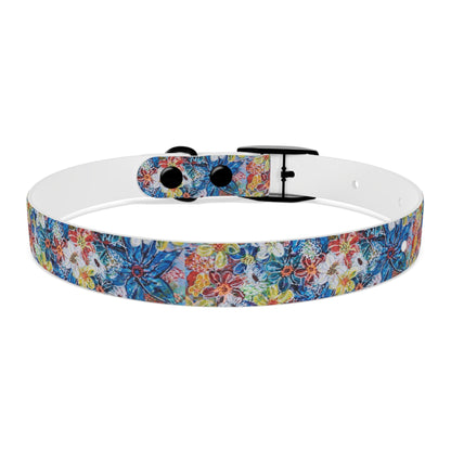 Dog Collar - No. 242 - Large Blue Flowers