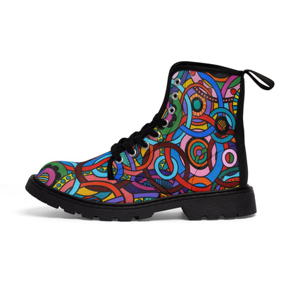 Women's Canvas Boots -  No. 221 - 'Interlinked'