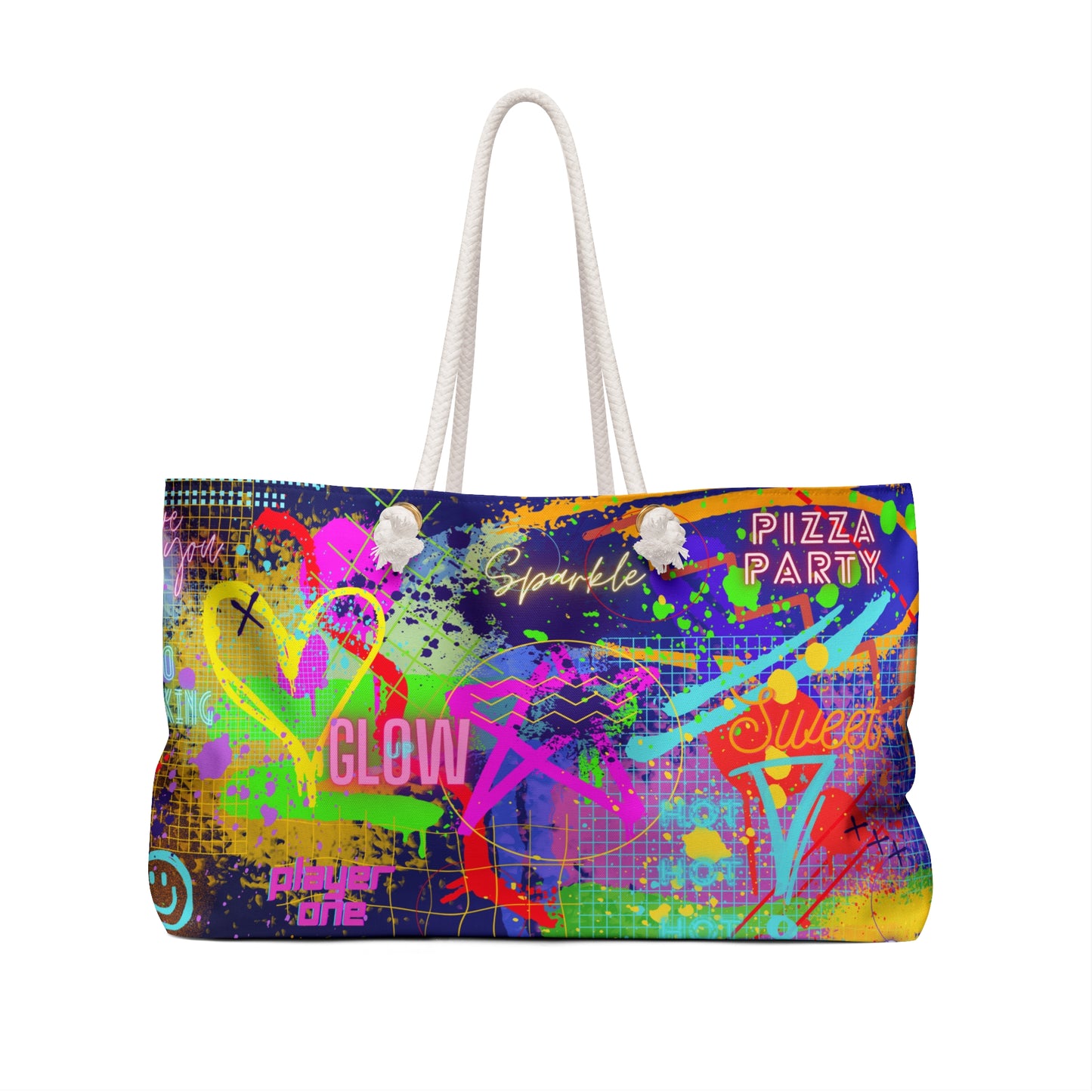 Weekender / Beach / Overnight Bag - No. 232 - 'Glow' Graffiti