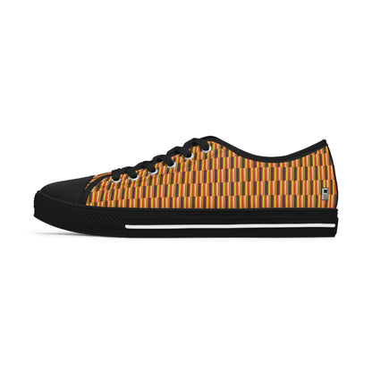 Women's Low Top Sneakers, No. 130 - Sunrise - Pattern - By Irish Artist Fiona de Lacy