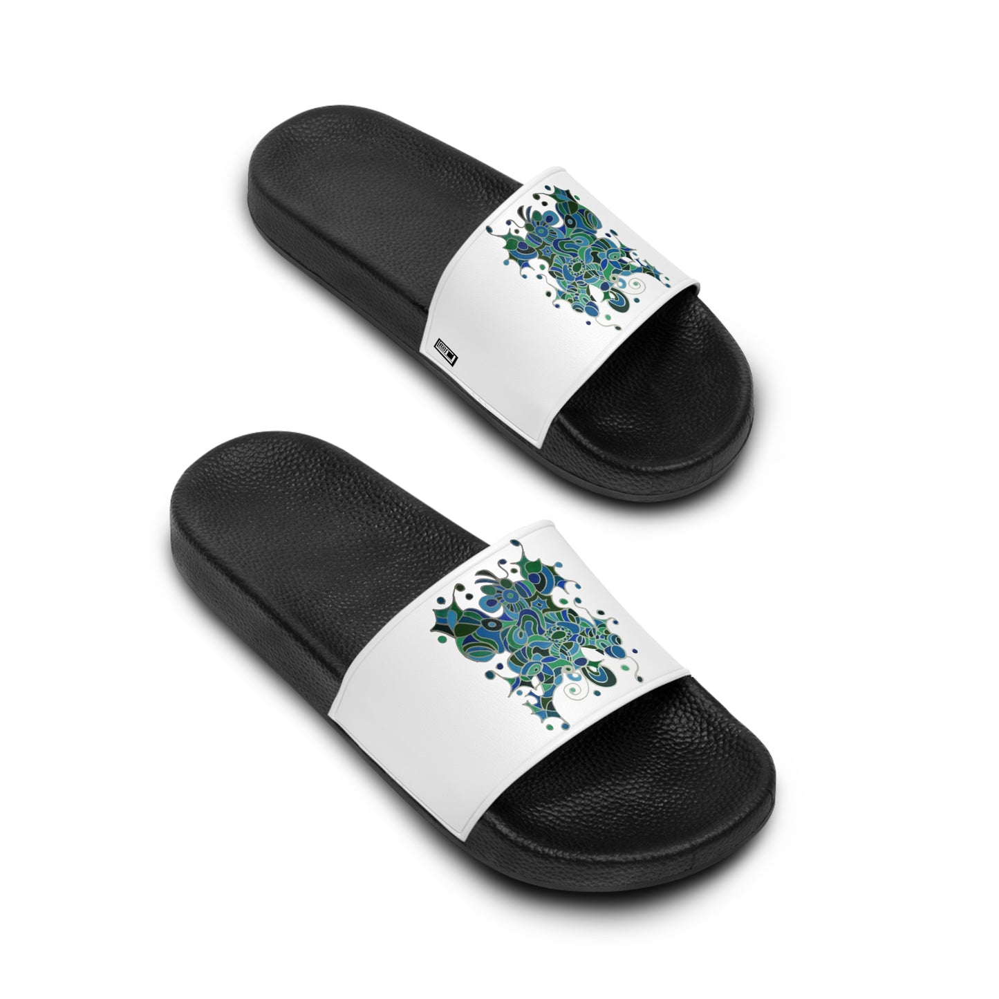 Women's Slide Sandals - No. 146 - Bird of Paradise on White - By Irish Artist Fiona de Lacy